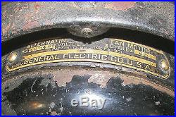 ANTIQUE 16 1901 GENERAL ELECTRIC 4 BRASS BLADE 3 SPEED OSCILATING FAN 27 PDS