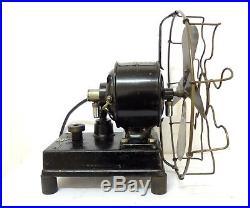 ANTIQUE 1900 GERMAN 1ST VARIABLE MULTI SPEED INDUSTRIAL FAN WithRHEOSTAT 2000 RPM