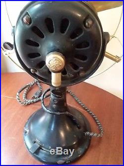 ANTIQUE! 1911 (12) GE General Electric Brass Bladed 3 Speed Fan Working