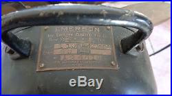 Antique Emerson 6 Brass Blade Fan Type 27666 Type 3 Speed Osalating Works