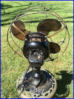 Antique Emerson Electric Fan-brass Blades & Cage-3-speed-type 21646-runs