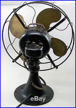 Antique Emerson Model 29646 Parker Brass Blade Electric Table Fan