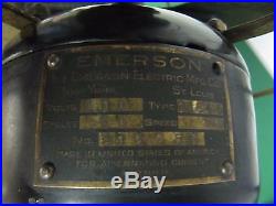 Antique Emerson Type 21645 3 Speed Oscillating Fan-brass Blades & Cage-4 Repair