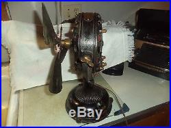 Antique General Electric Ac Pancake Motor Ge Type Ak 1901 Brass Blade Fan