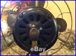 ANTIQUE GENERAL ELECTRIC ALTERNATING CURRENT BMY GE FAN 12 BRASS BLADES & CAGE