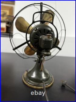 ANTIQUE GE 12 OSCILLATING BRASS 4 BLADE FAN RESTORED Circa EARLY 1900'S