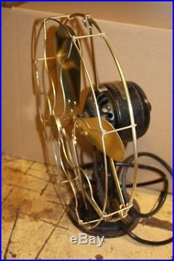 Antique Ge Brass Collar Oscillator Fan Blades & Cage Fan 3 Speed 75425
