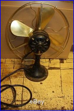 Antique Ge Brass Collar Oscillator Fan Blades & Cage Fan 3 Speed 75425