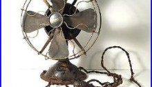 Antique Men0minee Electric Fan Brass Blades Cage 12 Inch