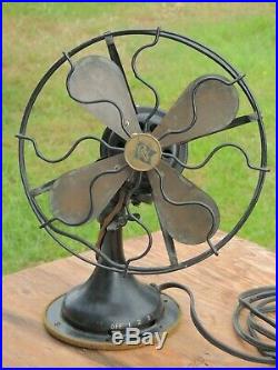 ANTIQUE OSCILLATING TABLE FAN 3 spd Robbins & Myer, quality, smooth running fan