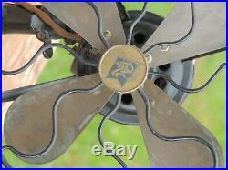 ANTIQUE OSCILLATING TABLE FAN 3 spd Robbins & Myer, quality, smooth running fan