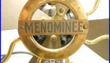Antique Rare Menominee 8 Staghorn Brass Oscillating Fan Electric Fan Collector