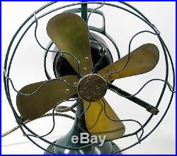 Antique Restored Ge General Electric Type Aou Brass Blade Electric Table Fan