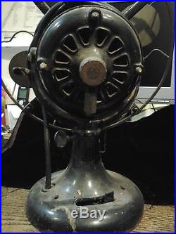 ANTIQUE STANDARD ROBBINS & MYERS BRASS BLADED ELECTRIC FAN IN WORKING ORDER