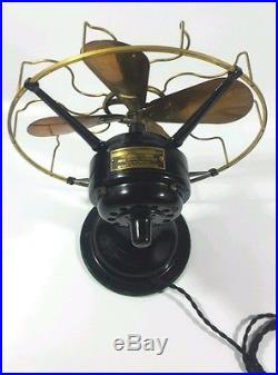ANTIQUE VINTAGE 12 INCH WESTINGHOUSE BRASS BLADE & BRASS CAGE FAN DATE 1914