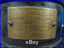 ANTIQUE VINTAGE 1906 WESTERN ELECTRIC VICTOR BRASS BLADE & CAGE 3 SPEED FAN RUNS