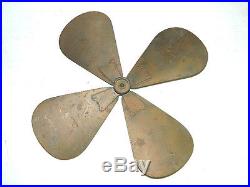 ANTIQUE VINTAGE 1910'S 1920'S 13 INCH BRASS ELECTRIC FAN 4 BLADE FOR PARTS