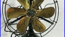ANTIQUE VINTAGE PAT. 1906 GENERAL ELECTRIC GE 6 BRASS BLADE Fan Restored