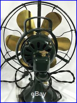 ANTIQUE VINTAGE PAT. 1906 GENERAL ELECTRIC GE 6 BRASS BLADE Fan Restored