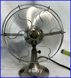 ANTIQUE WORKING NICKEL / CHROME PLATE 10 FITZGERALD STAR RITE FAN Style 1200