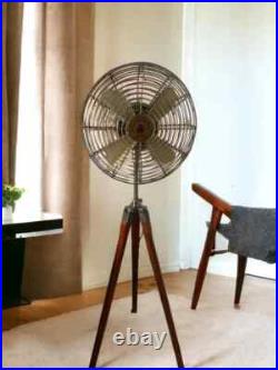 Adjustable Retro Design with Brass Brown Finish Elegant Summer Floor Fan Gift