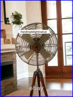 Adjustable Retro Design with Brass Brown Finish Elegant Summer Floor Fan Gift