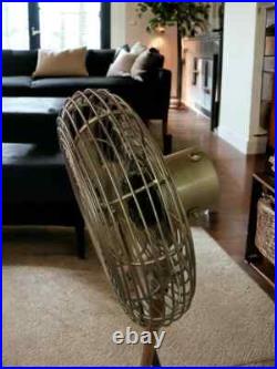Adjustable Retro Design with Brass Brown Finish Elegant Summer Floor Fan Gift
