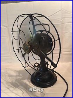 Antique 12 13 GE General Electric Type AOU D22527 4 BRASS BLADE Oscillating FAN