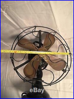 Antique 12 13 GE General Electric Type AOU D22527 4 BRASS BLADE Oscillating FAN