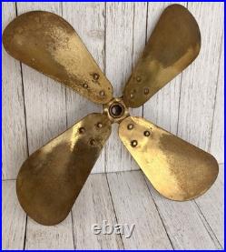 Antique 12 Brass 4 Blade Fan Blade Replacement Fits Many Early Desk Fans