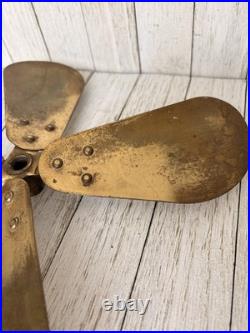 Antique 12 Brass 4 Blade Fan Blade Replacement Fits Many Early Desk Fans