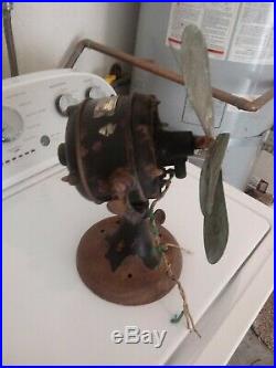 Antique 12 Brass Blade Western Electric Hawthorn Fan 1906 motor works RARE