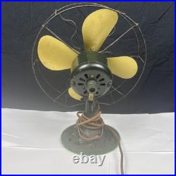 Antique 12 Electric Fan GE General Electric AO Black Base Brass Blades Untested