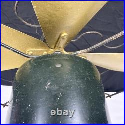 Antique 12 Electric Fan GE General Electric AO Black Base Brass Blades Untested