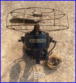Antique 12 GE General Electric Brass Blade Cage Fan 1st Oscillator Side Gear