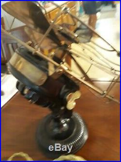 Antique 12 GE Type UI Form e Fan BRASS BLADES & CAGE Yoke-Mount pancake motor