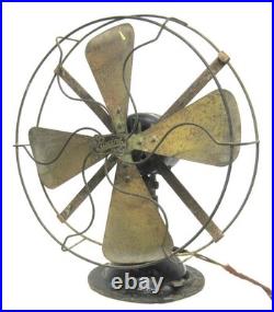 Antique 12 Racine Electric Company AC / DC Electric Fan Eagle Tag See Video
