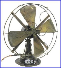 Antique 12 Racine Electric Company AC / DC Electric Fan Eagle Tag See Video