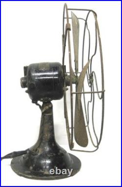 Antique 12 Racine Electric Company AC / DC Electric Fan Eagle Tag See Video