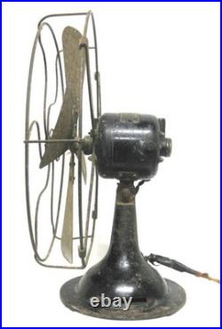 Antique 12 Racine Electric Company AC / DC Electric Fan Eagle Tag See Video