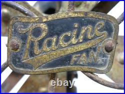 Antique 12 Racine Electric Company AC / DC Electric Fan Eagle Tag See Video