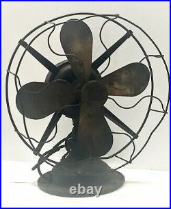 Antique 12 Robbins & Myers Brass Blade Fan No. 2203 R&M For Parts or Restore