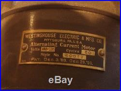 Antique 12 WestingHouse Brass 4 Blade Tank Electric Fan FULLY RESTORED