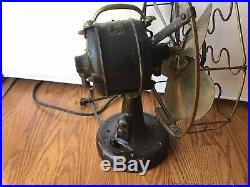 Antique 12 Westinghouse 6 Brass Blade Vane Oscillator Fan, 1906 Alternating