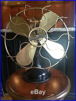 Antique 12 Westinghouse Fan BRASS BLADES & 10 Arm Cage! #162628 EUC! LOOK