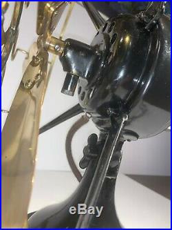 Antique 12 in. Westinghouse Brass Blade Electric Fan, Model 162628 1 speed