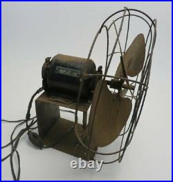 Antique 14 Fan The Emerson Electric Mfg Co Motor Rust Age Treasure