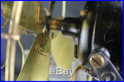 Antique 16 4 Brass Blades GE Industrial Tilt & Swivel Desk Fan Working