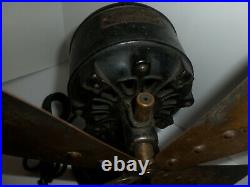 Antique 16 Robbins & Myers Original Brass 4-Blade 110 Volt Fan No 1159 HEAVY