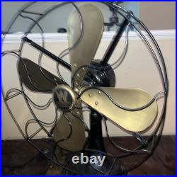 Antique 16 Westinghouse 4 Brass Blade 3 Speed Oscillating Fan Works 516873-A